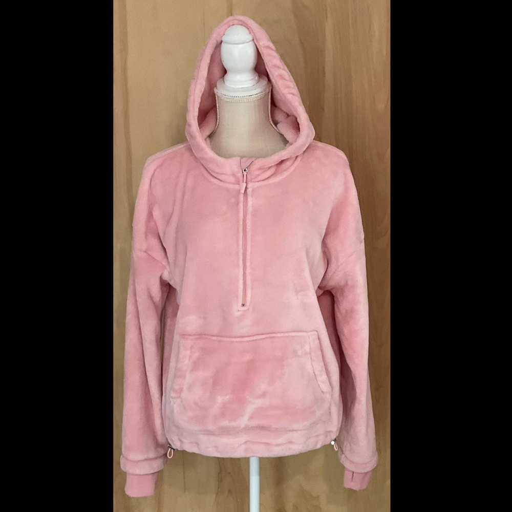 Super Soft and Cozy Pink 1/4 Zip Hoodie - EUC